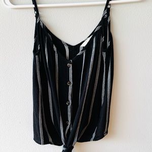 H&M black & grey button up top